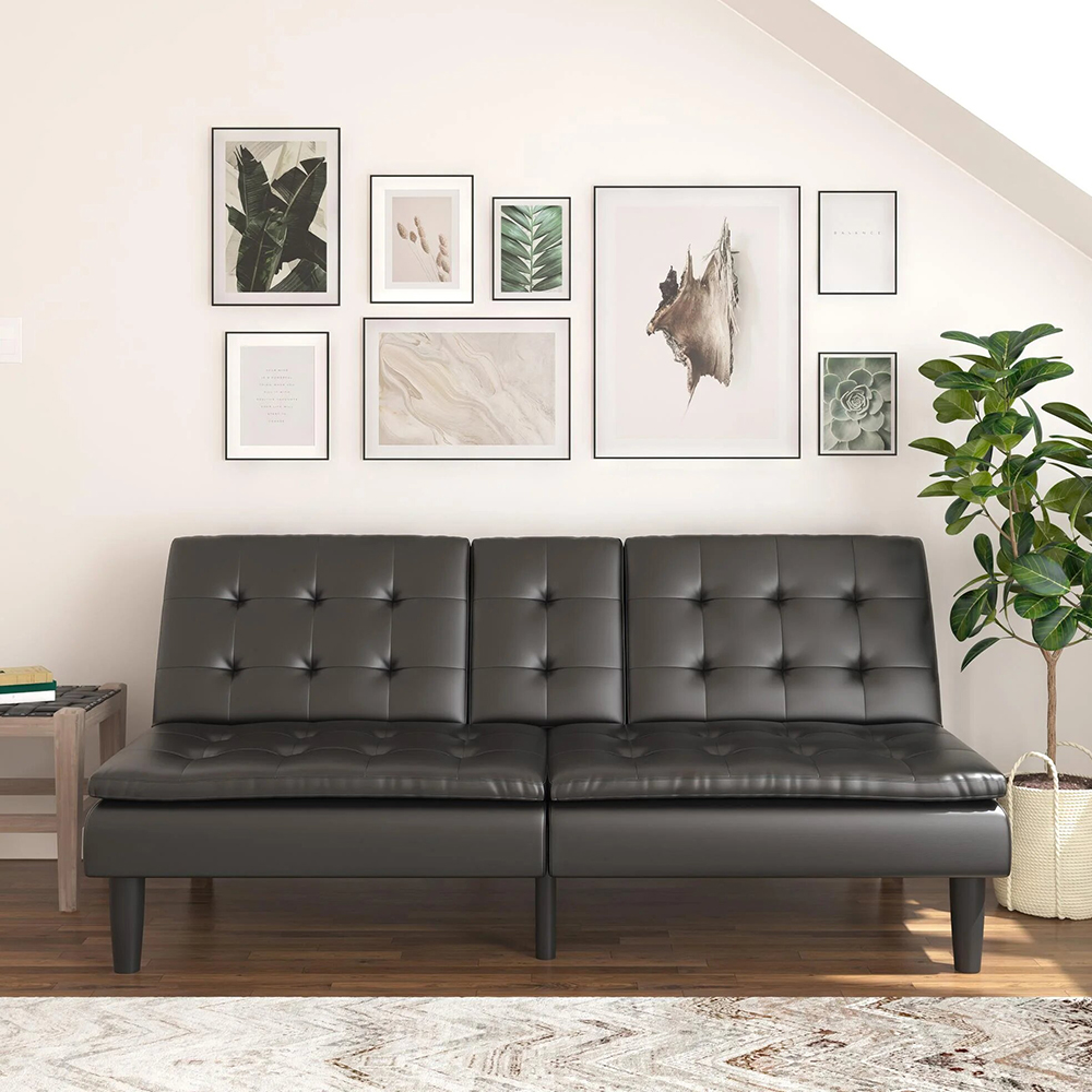 Modern Faux Leather Sofa - Image 3