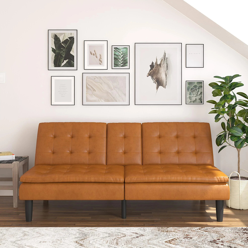 Modern Faux Leather Sofa - Image 6